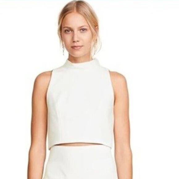 Black Halo Porcelain Juma Suit Top Only Sleeveless Cropped Mock Neck (8) - Picture 3 of 16